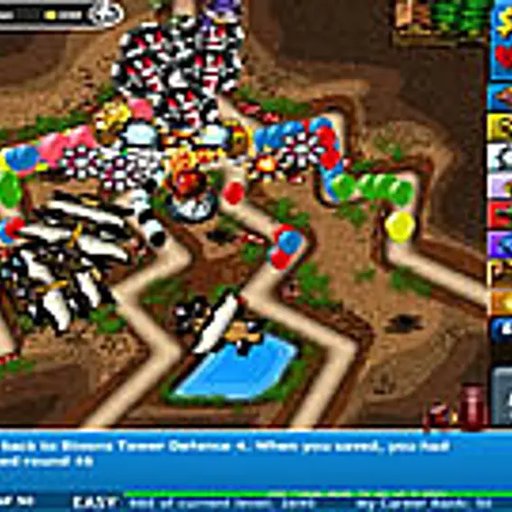 Bloons Tower Defense 4 gameplay — monkey towers popping bloons