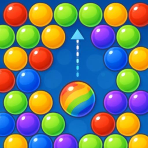 Bubble Storm gameplay — firing from the center at a ring of bubbles closing in from all directions