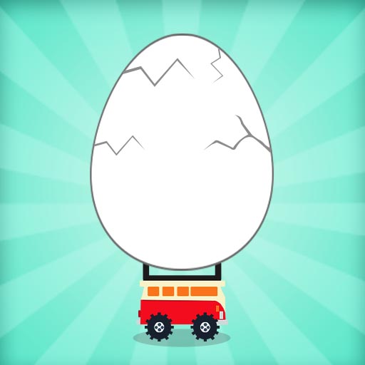Eggy Car gameplay — a car carries a fragile egg across hilly terrain