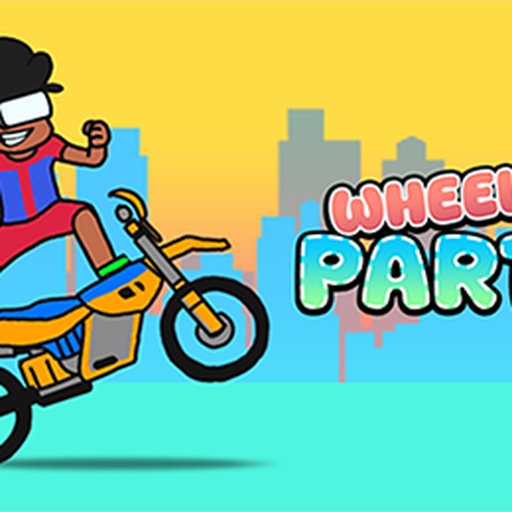 Wheelie Party gameplay — a 2D driving-balance wheelie game